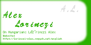 alex lorinczi business card